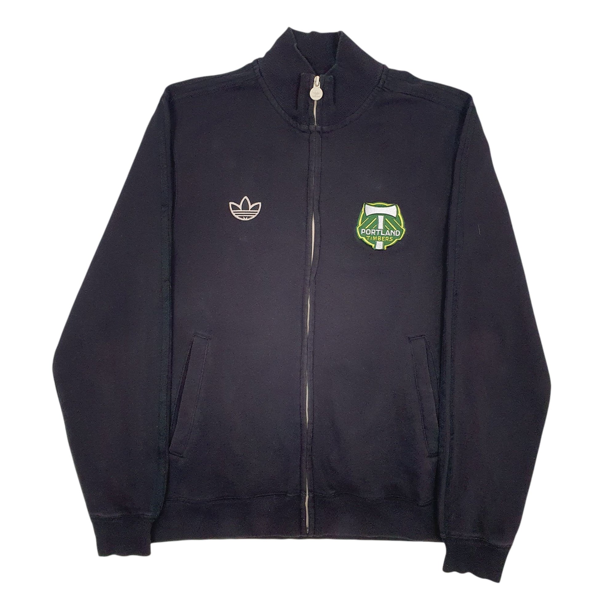 Mens Black Adidas Portland Timbers Full Zip Jumper