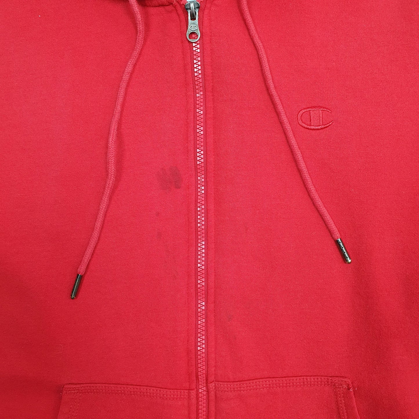 Mens Red Champion Hoodie Full Zip Jumper