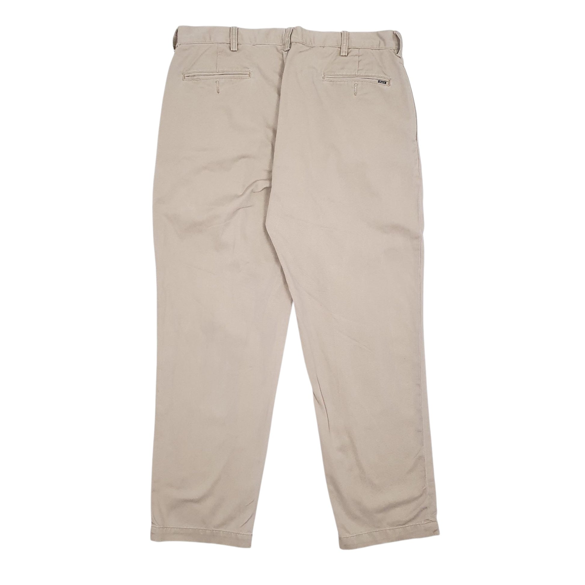 Mens Beige Polo Ralph Lauren Pleated Classic Fit  Trousers