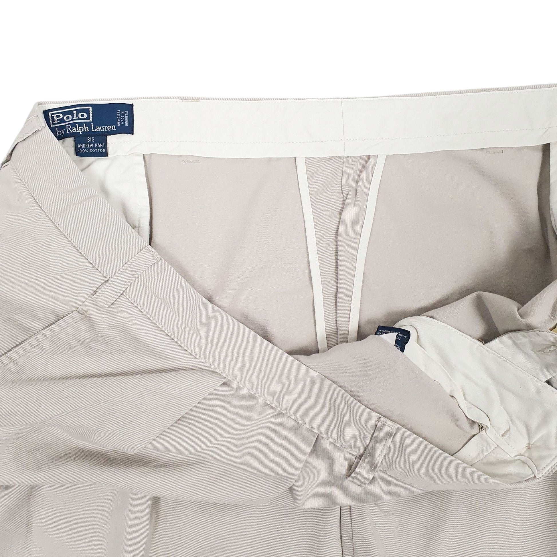 Mens Grey Polo Ralph Lauren Big Andrew Pant Pleated  Trousers