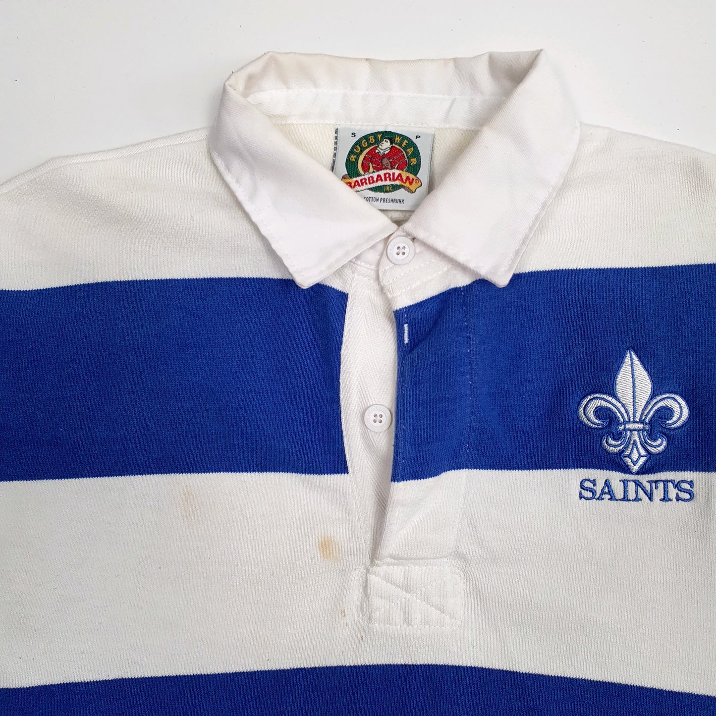 Mens Blue Barbarian Saints Rugby Crewneck Polo Shirt