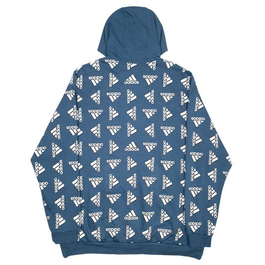 Mens Blue Adidas  Hoodie Jumper