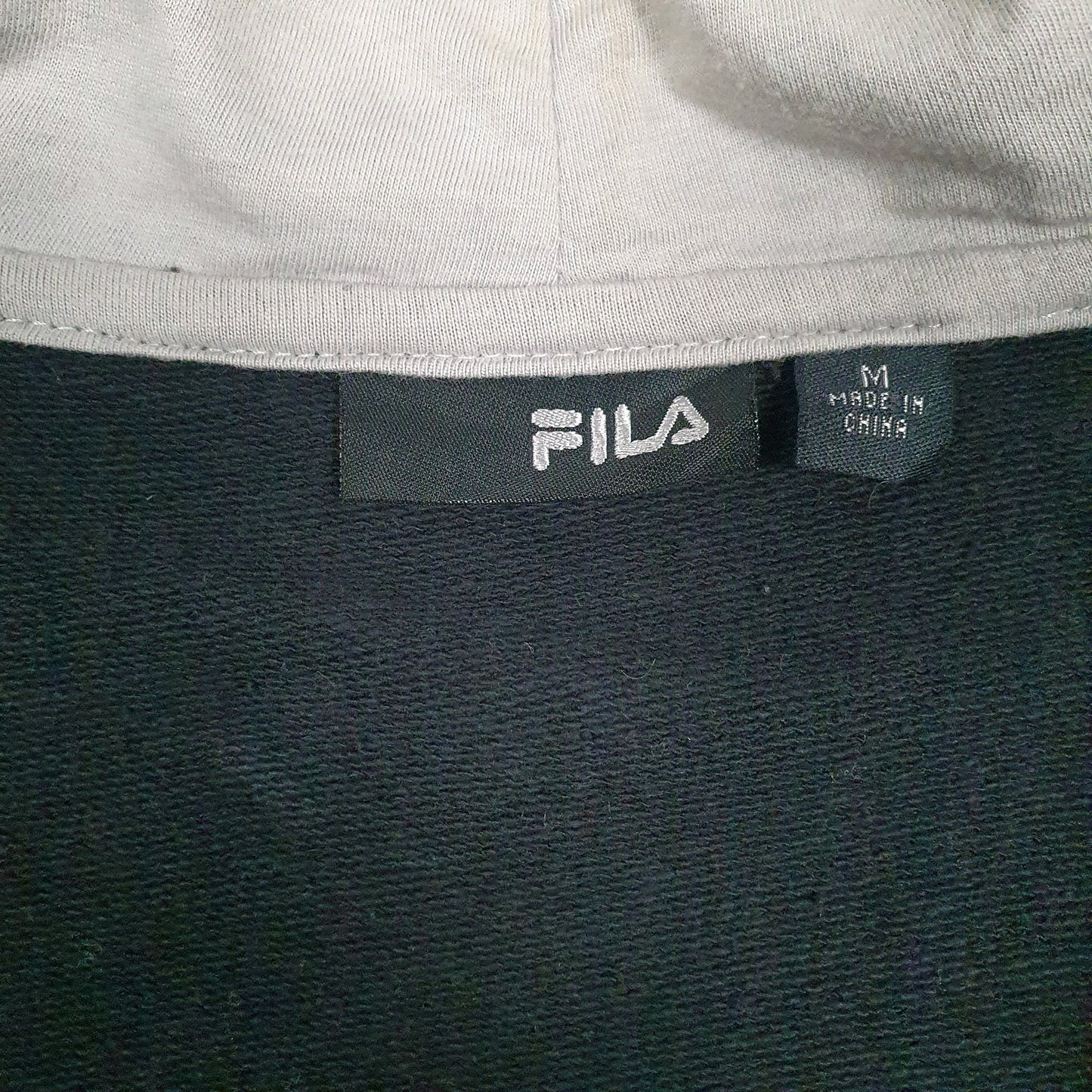Mens Black Fila  Full Zip Jumper