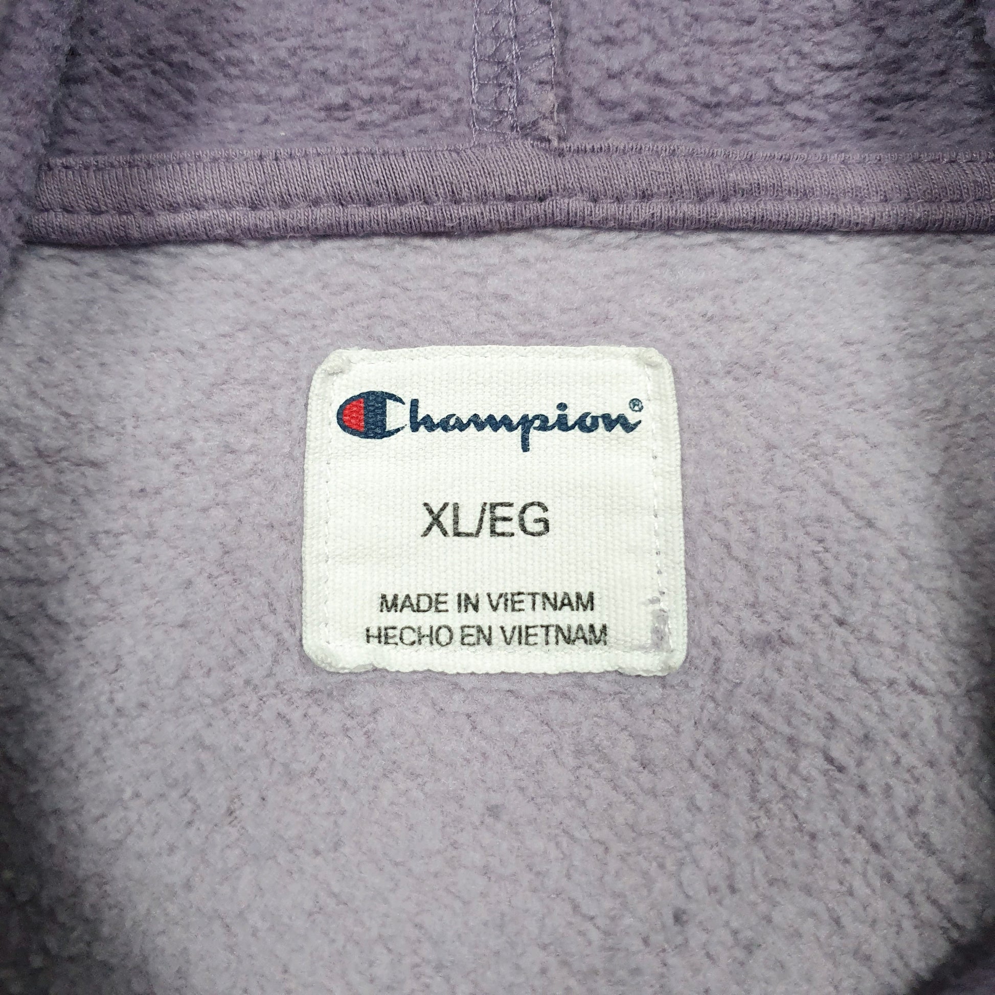 Mens Purple Champion Spellout Hoodie Jumper