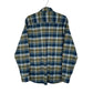 Mens Blue L.L.Bean Thick Flannel Plaid  Shirt