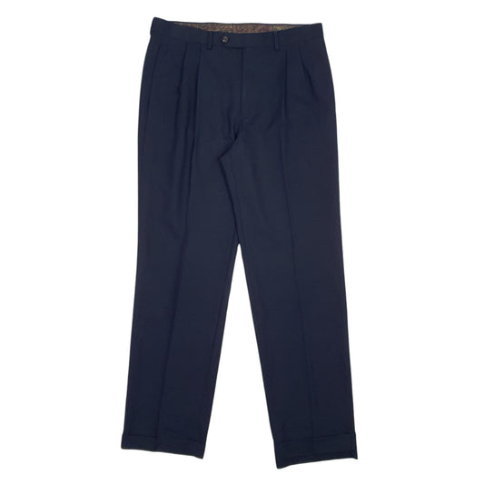 Mens Navy Ralph Lauren Double Pleated Formal Trousers