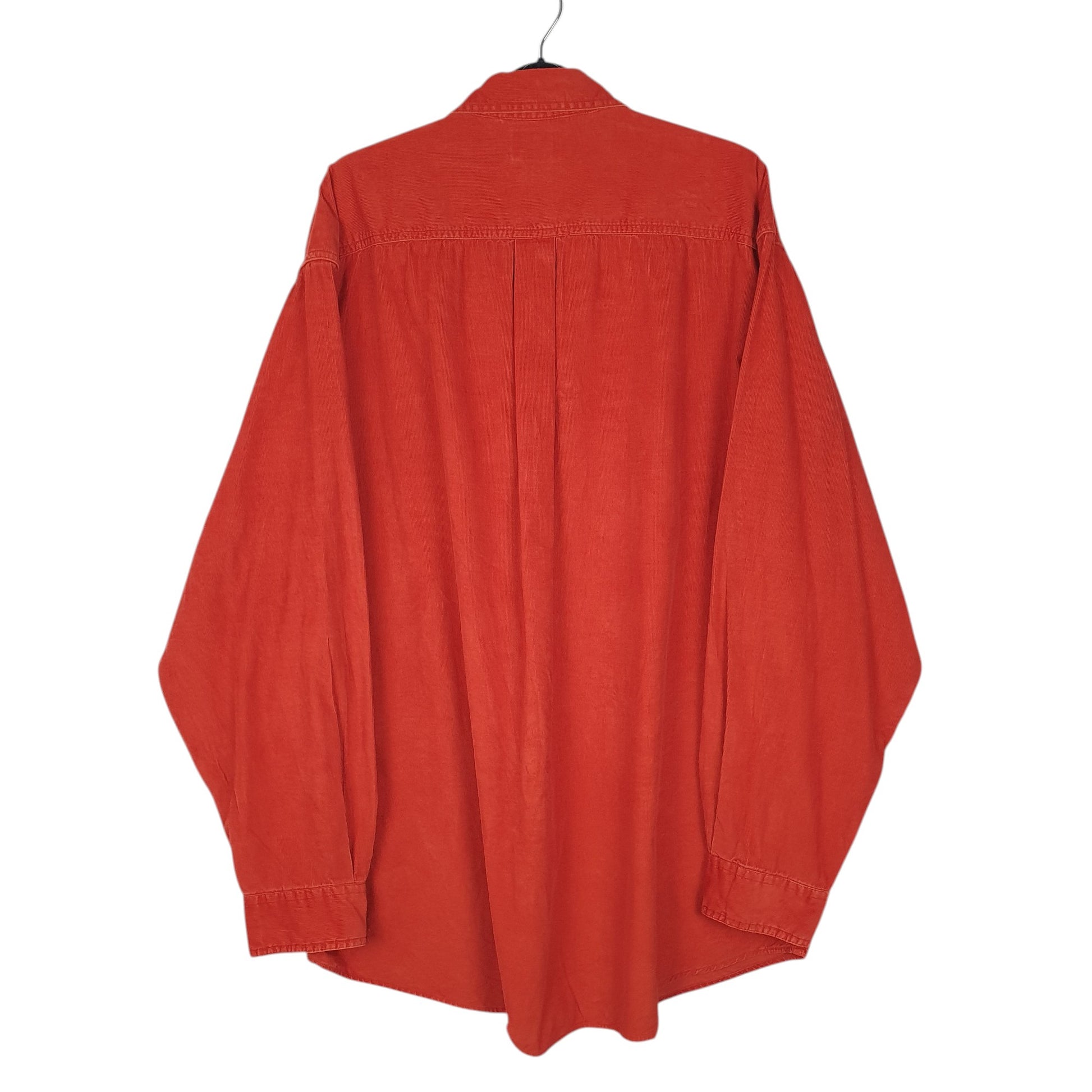 Mens Orange L.L.Bean Corduroy  Shirt