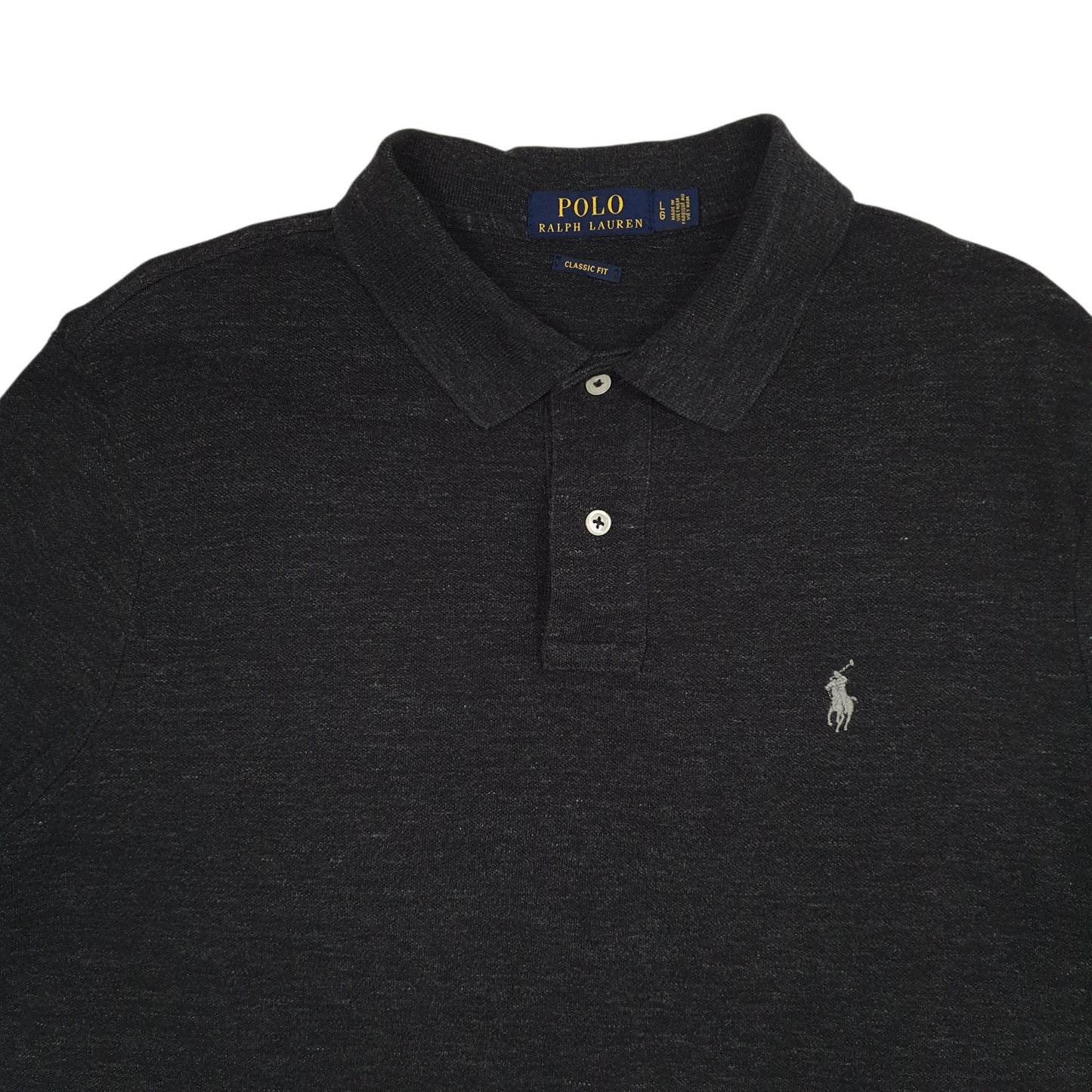 Mens Grey Polo Ralph Lauren Classic Fit  Polo Shirt