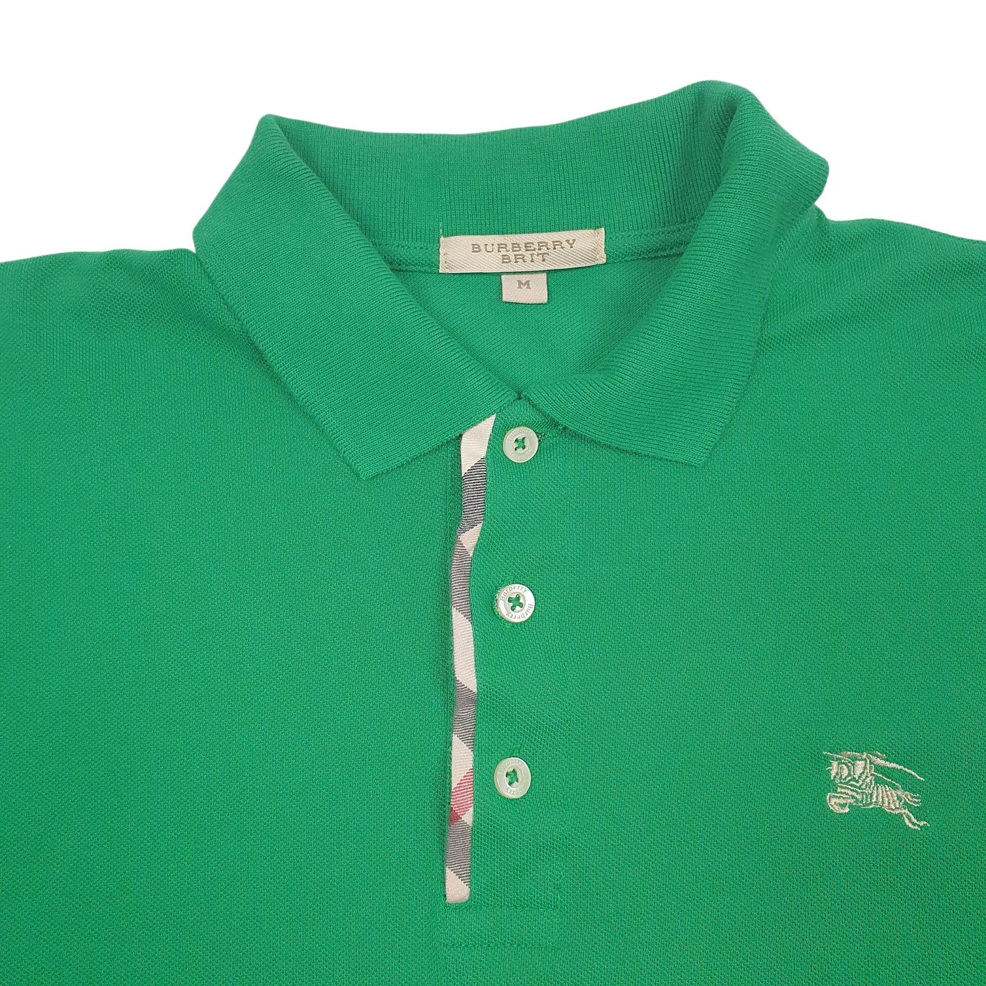 Mens Green Burberry   Polo Shirt