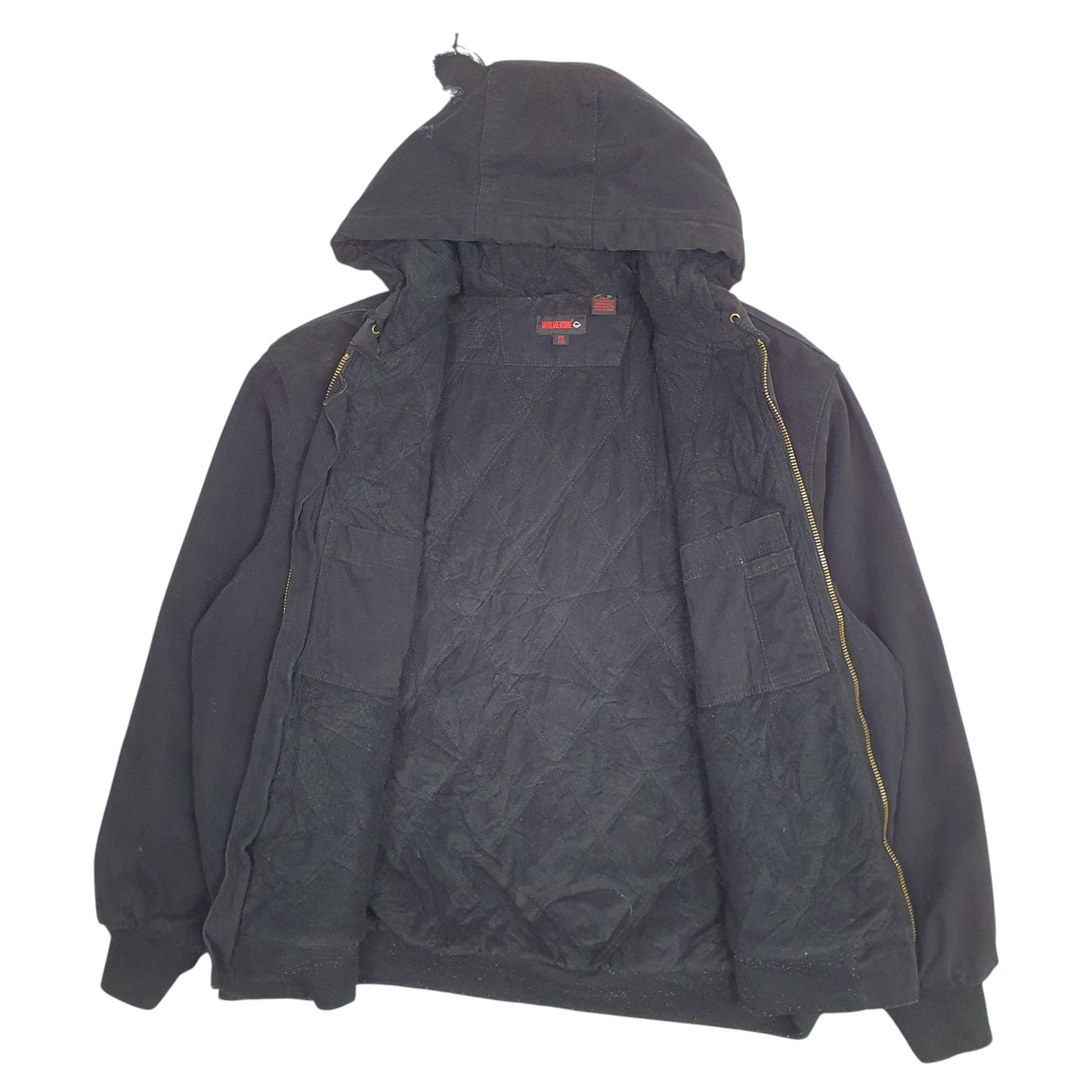 Mens Black Wolverine Fleece Lined Active  Coat