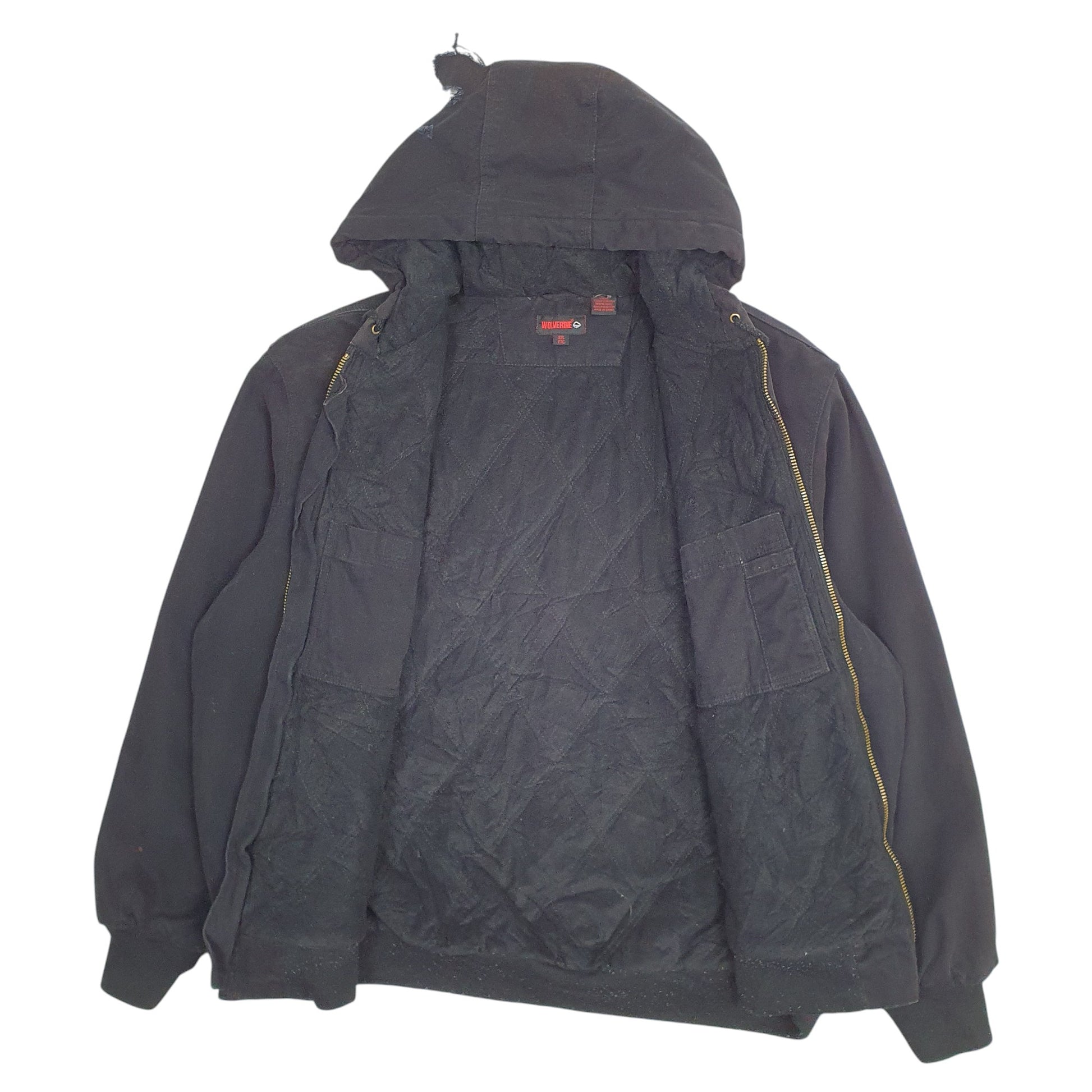 Mens Black Wolverine Fleece Lined Active  Coat