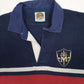 Womens Navy Barbarian Rugby Crewneck Polo Shirt