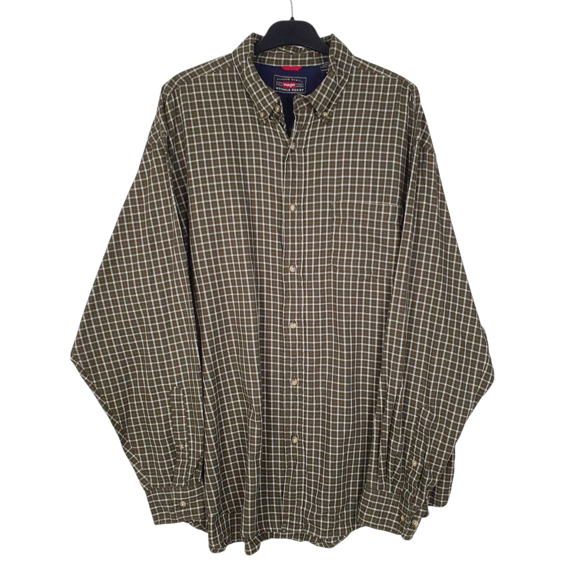 Mens Green Wrangler  Long Sleeve Shirt