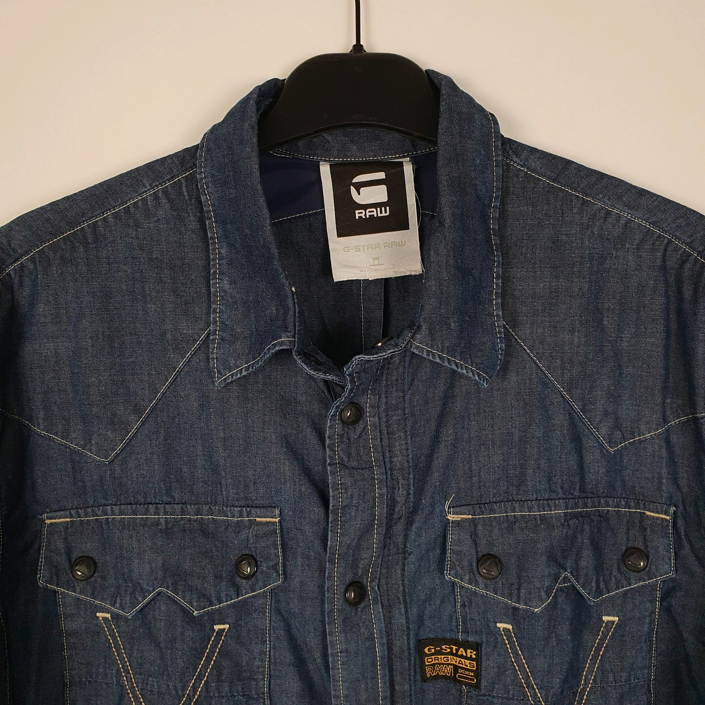 Mens Blue G Star Raw Denin  Shirt