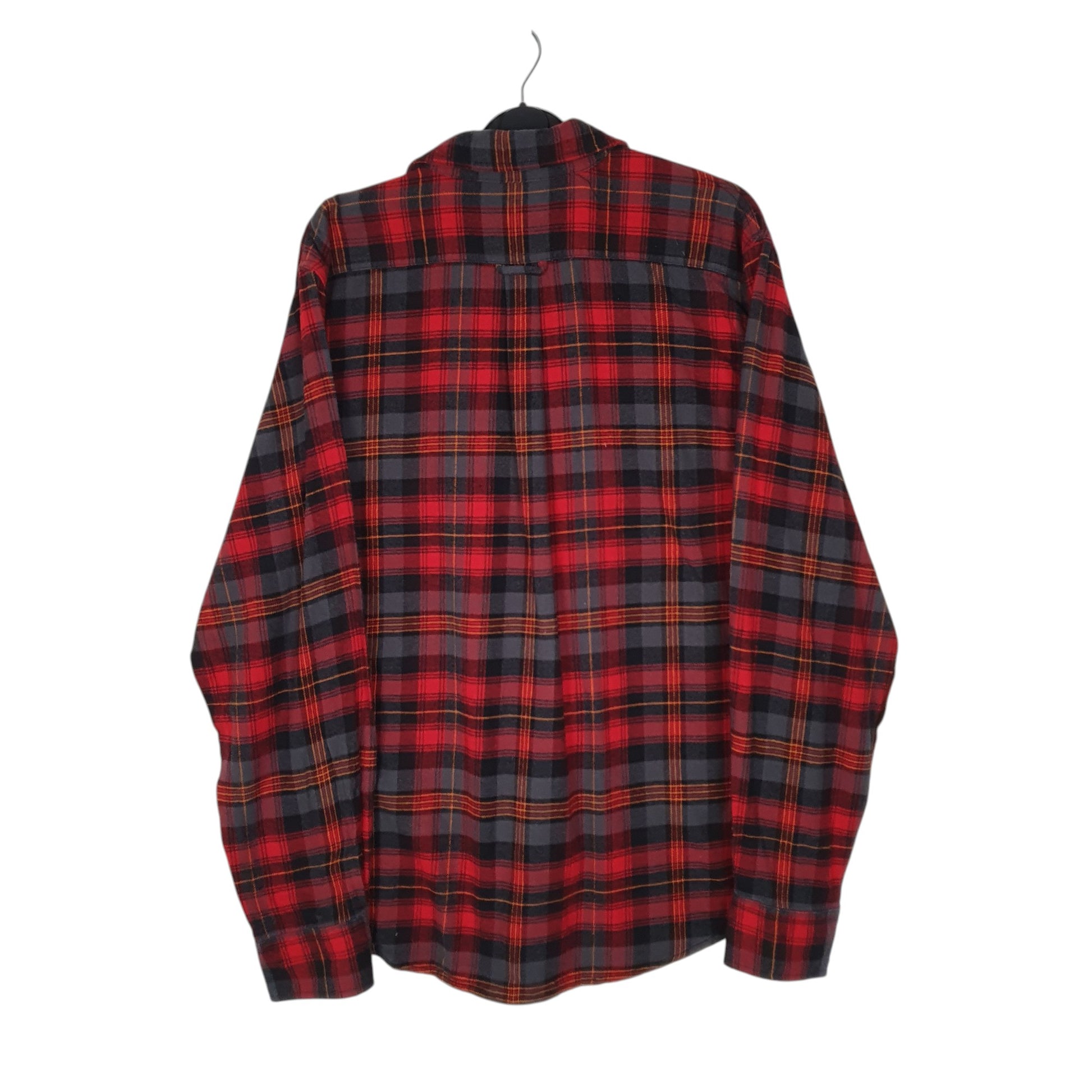 Mens Red Woolrich Thick Flannel Plaid  Shirt