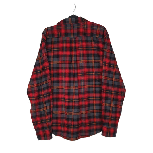 Mens Red Woolrich Thick Flannel Plaid  Shirt