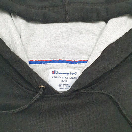 Mens Black Champion Spellout Hoodie Jumper