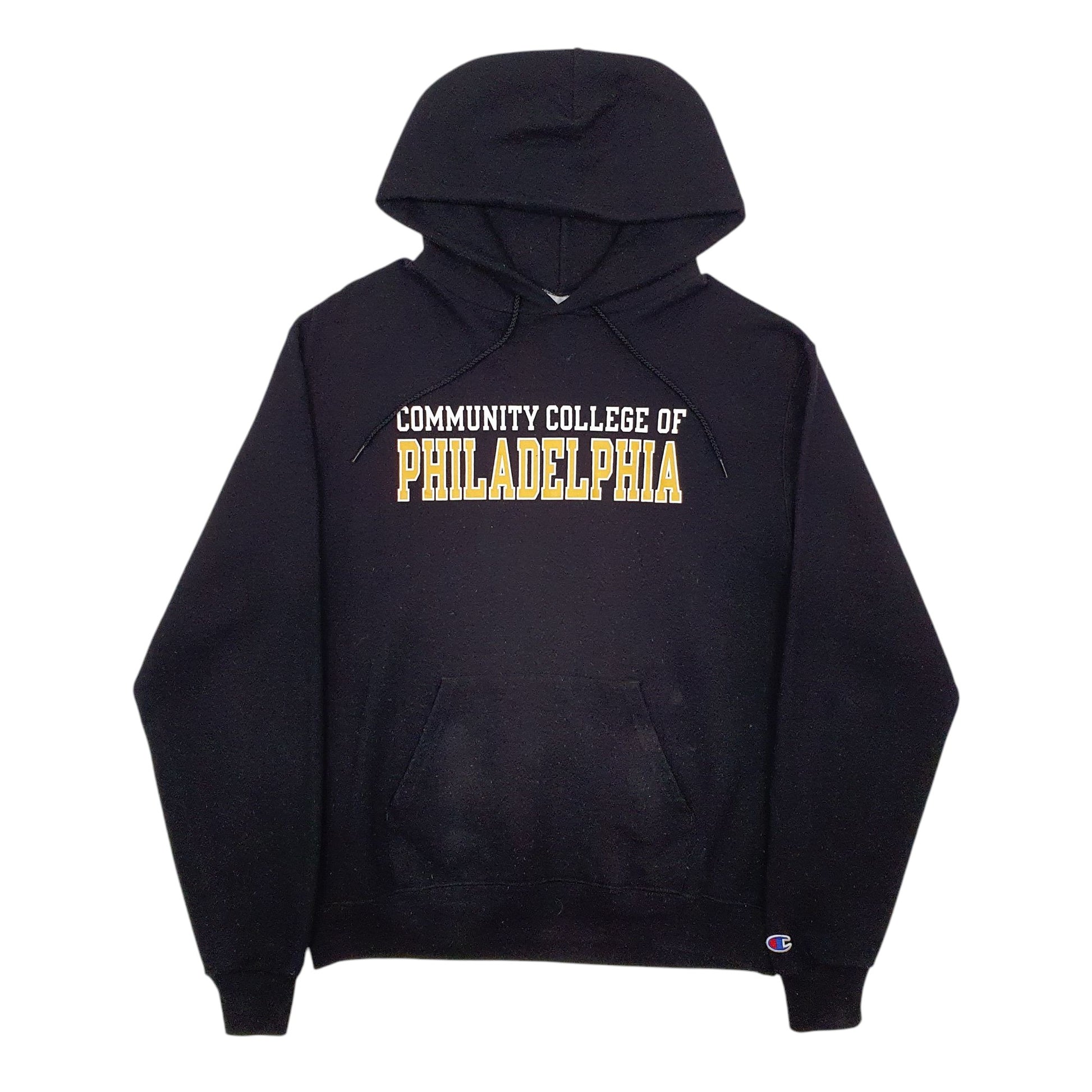 Mens Black Champion Community College Philadelphia Hoodie Jumper
