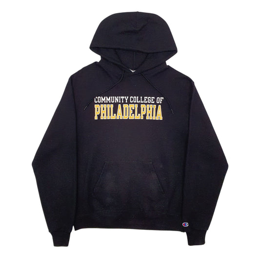 Mens Black Champion Community College Philadelphia Hoodie Jumper