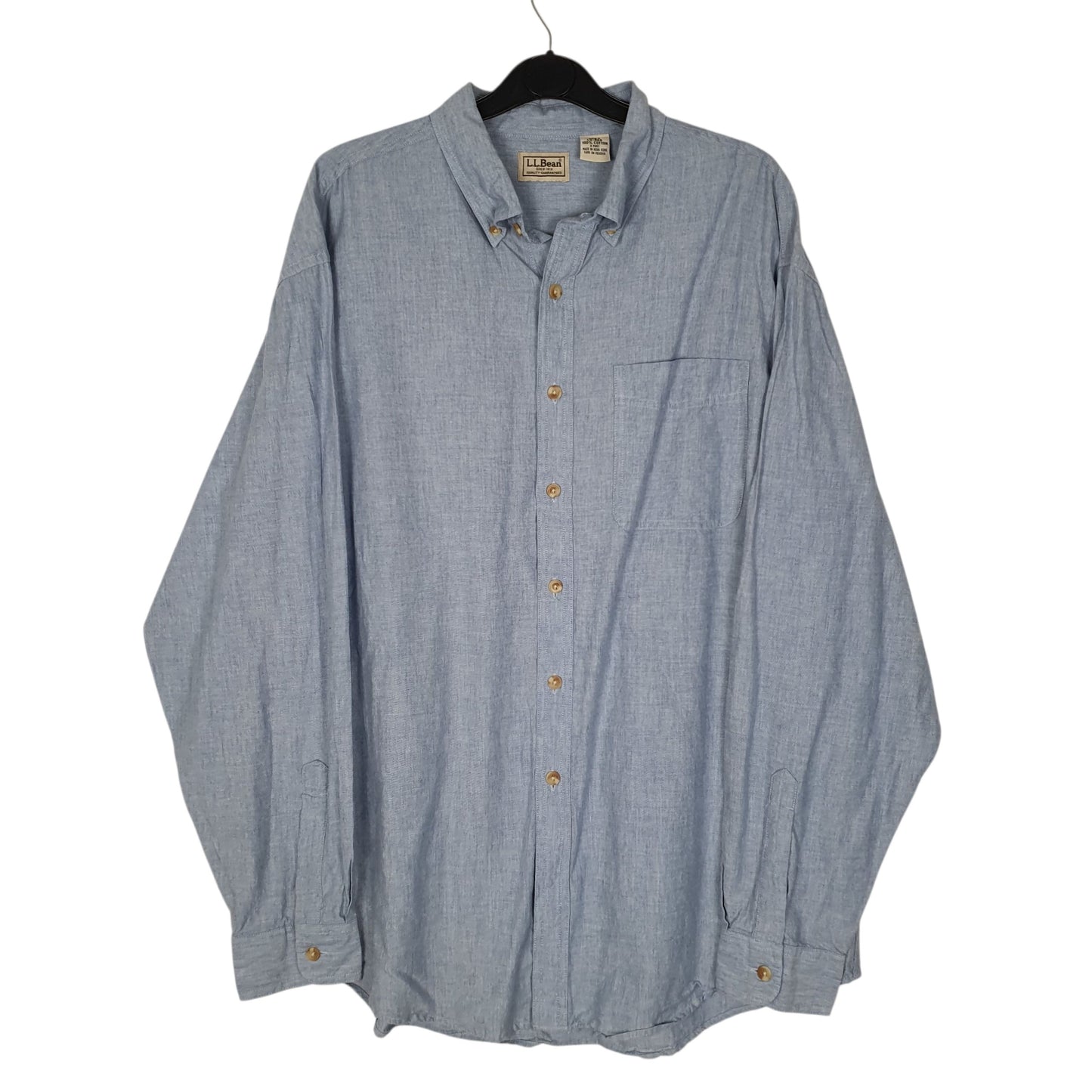 Mens Blue L.L.Bean Vintage 00s Long Sleeve Shirt