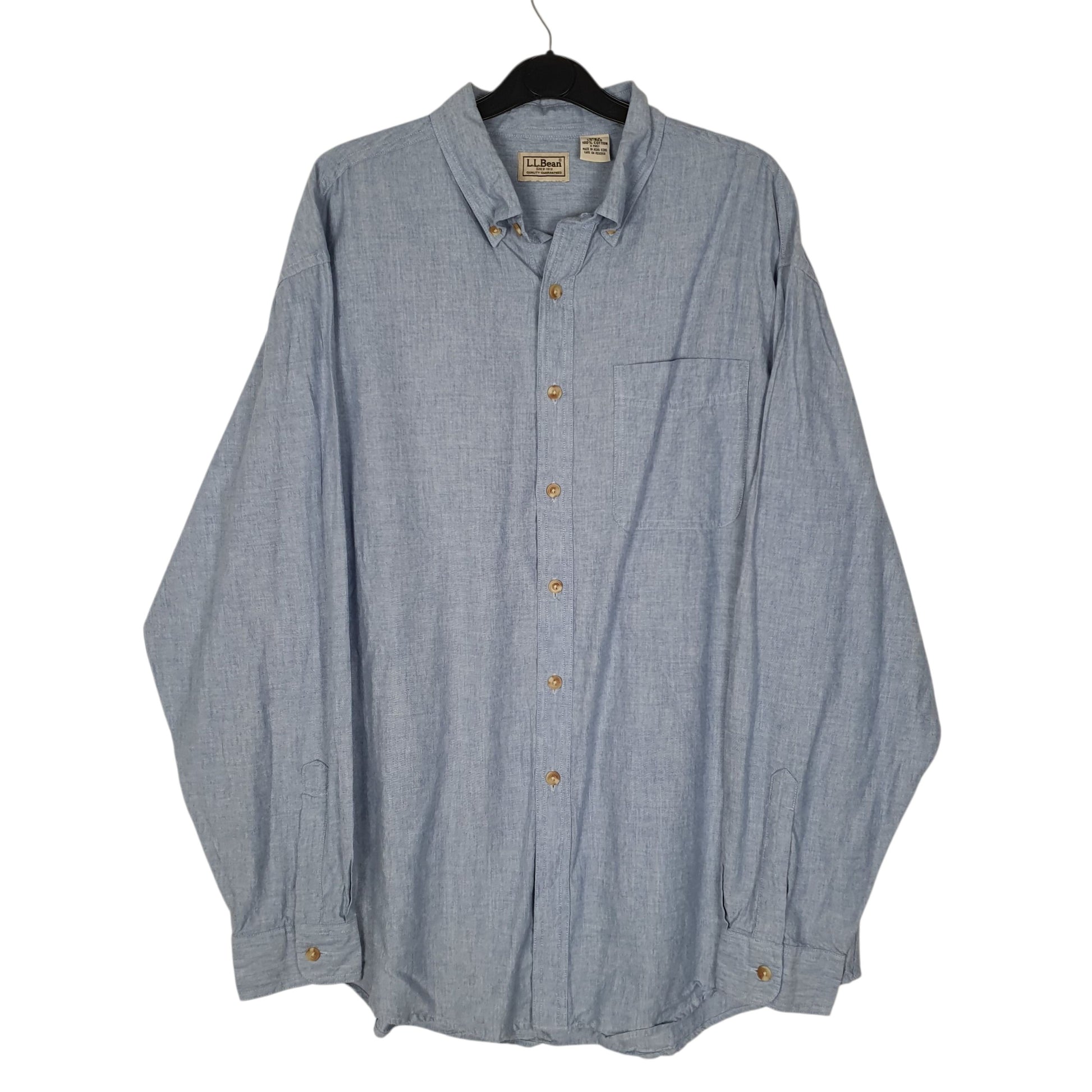 Mens Blue L.L.Bean Vintage 00s Long Sleeve Shirt