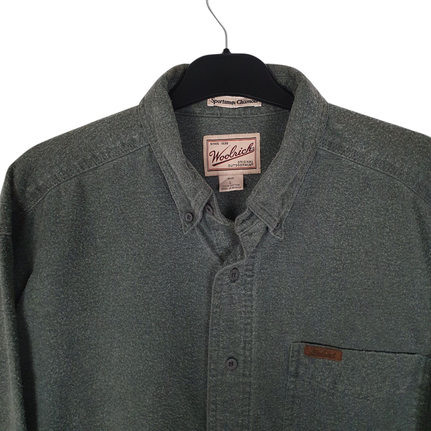 Mens Grey Woolrich Thick Chamois  Shirt