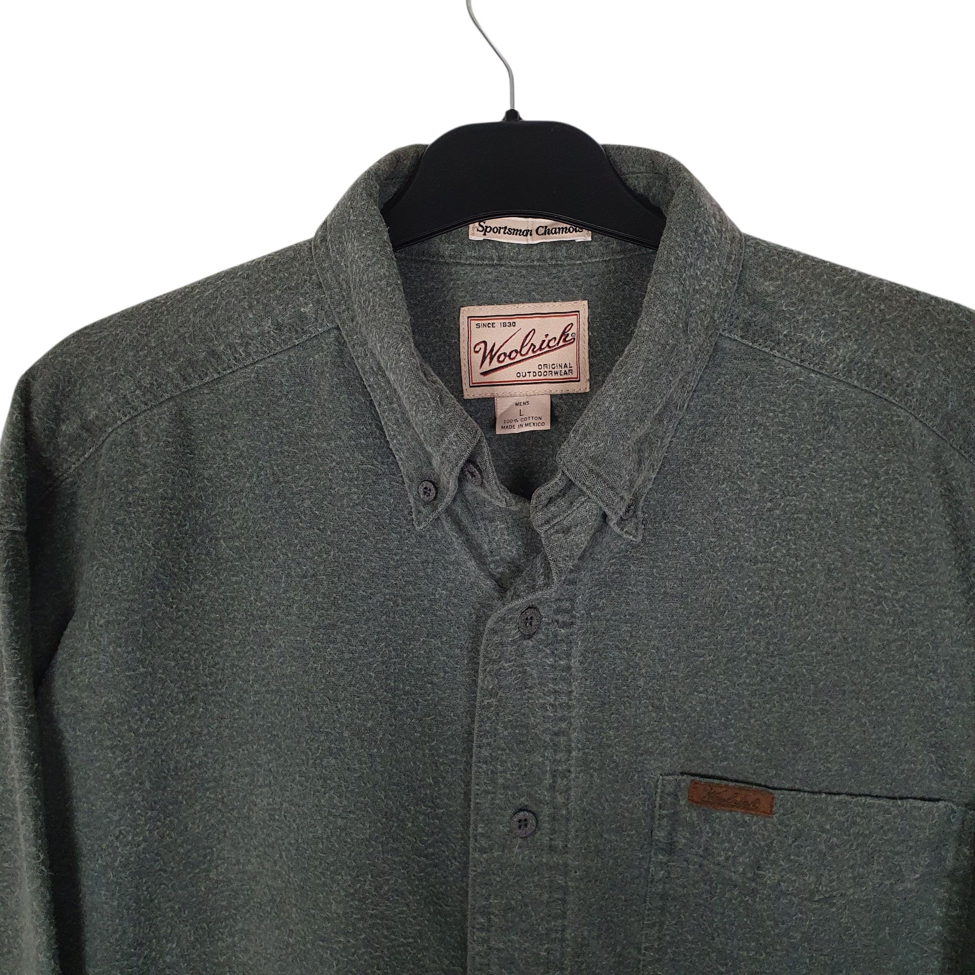 Mens Grey Woolrich Thick Chamois  Shirt