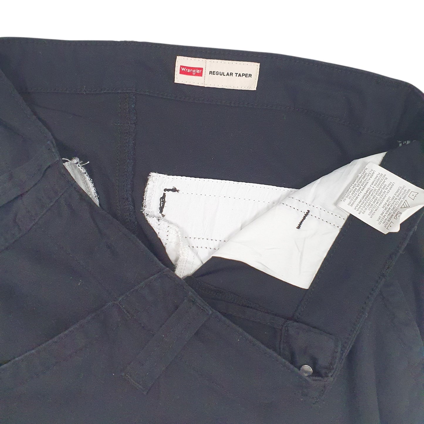 Mens Black Wrangler Taper  Trousers