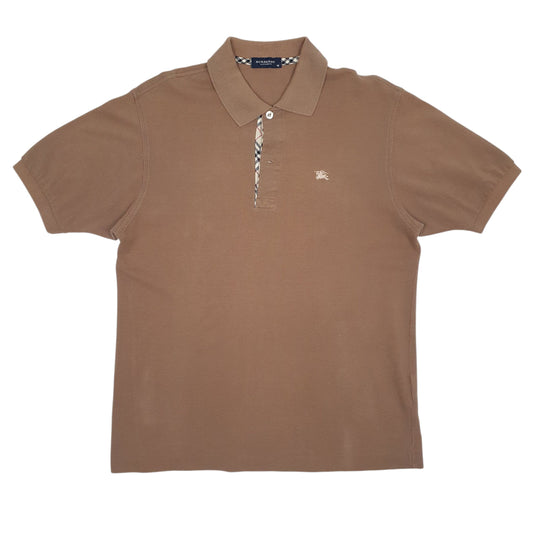 Mens Brown Burberry  Short Sleeve Polo Shirt