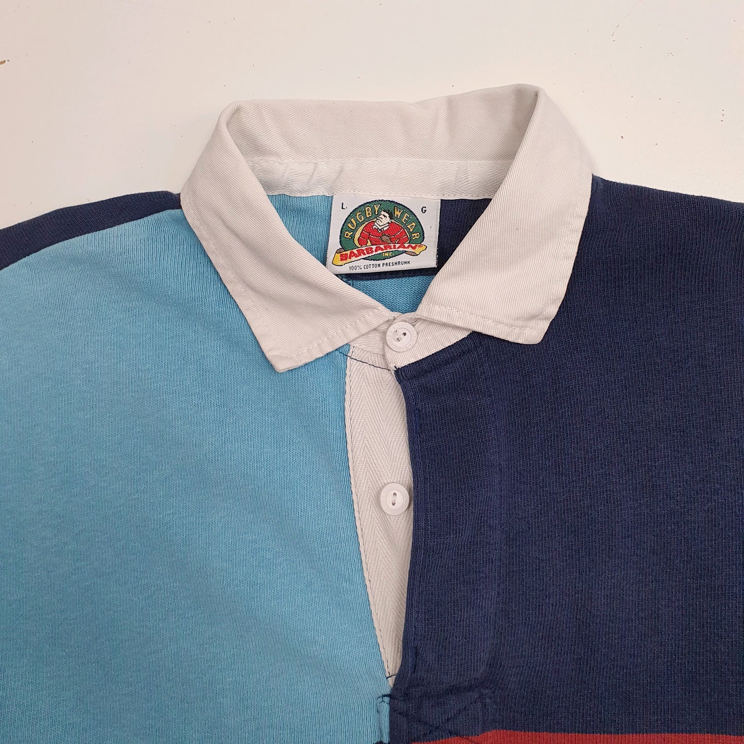 Mens Blue Barbarian Rugby  Polo Shirt