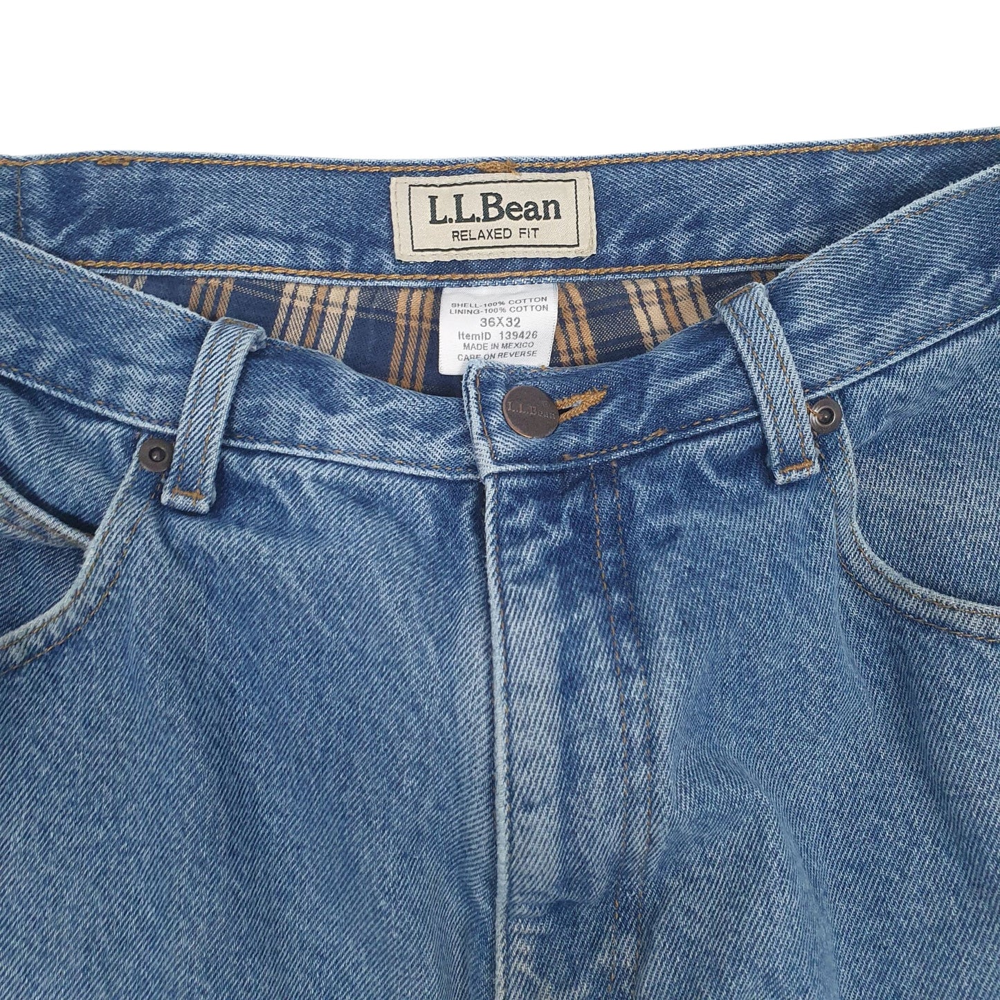 Mens Blue L.L.Bean Blanket Lined  Jeans