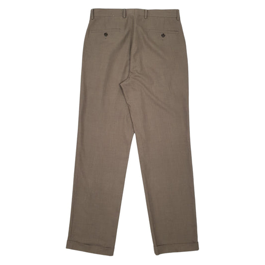 Mens Khaki Ralph Lauren Double Pleated  Trousers