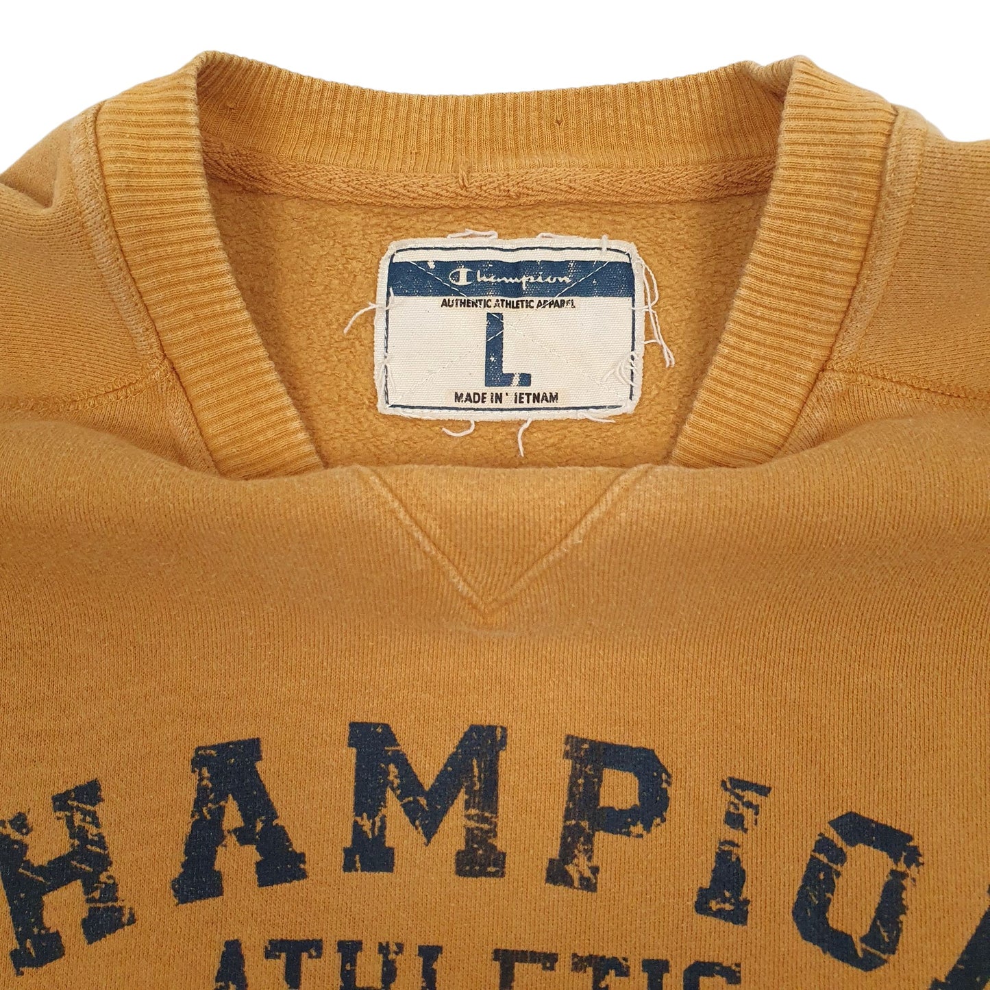 Mens Yellow Champion  Crewneck Jumper