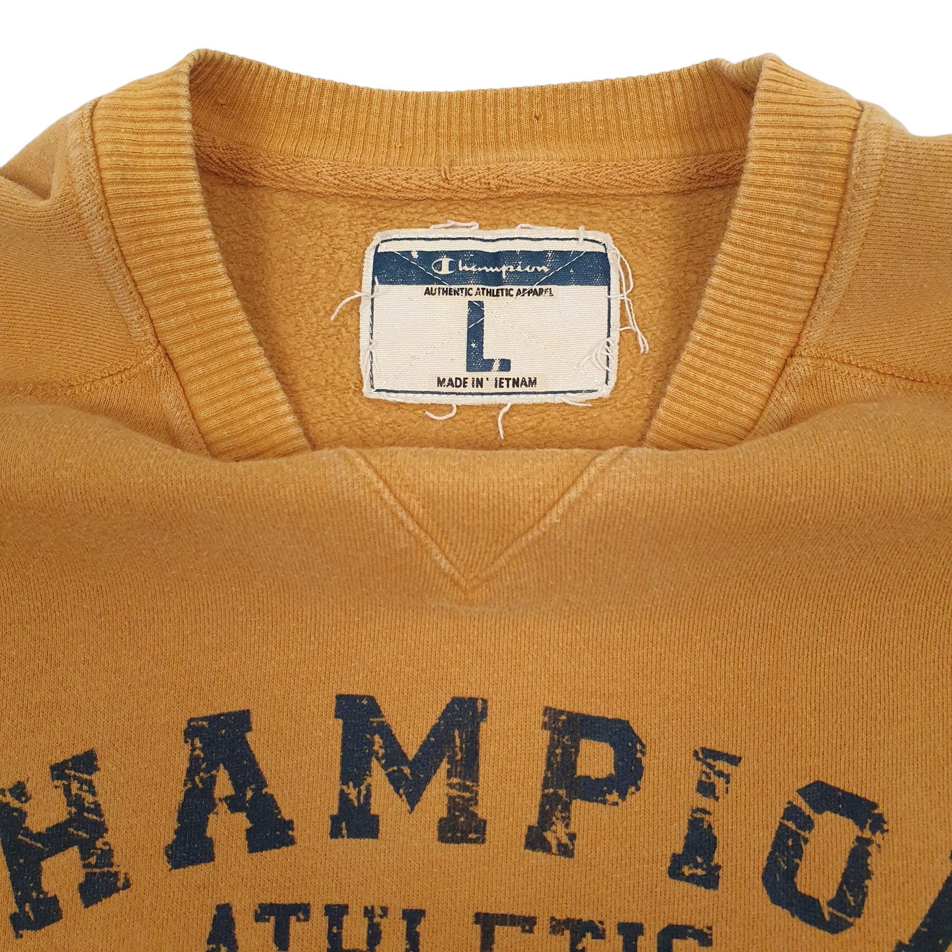 Mens Yellow Champion  Crewneck Jumper
