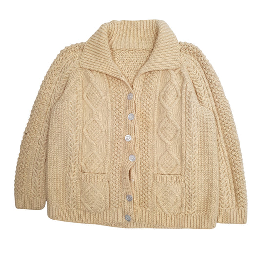 Womens Yellow Unbranded Chunky Knit Cardigan Jumper