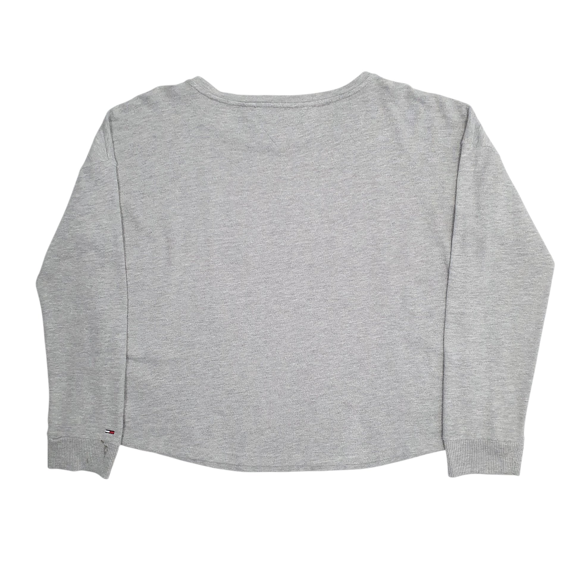 Womens Grey Tommy Hilfiger Lightweight Spellout Baggy Crewneck Jumper
