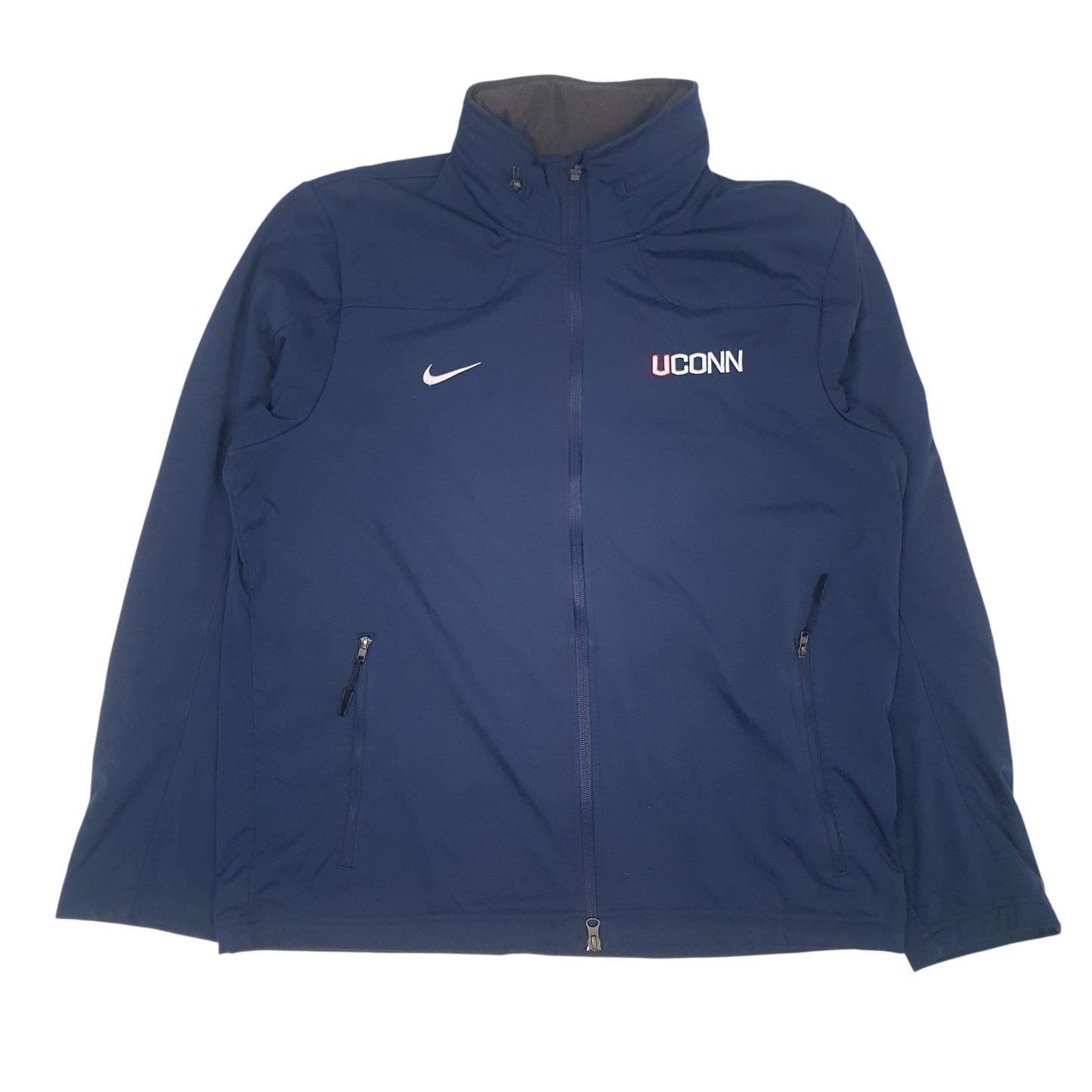 Mens Navy Nike Fleece Lined Hooded UCONN  Coat
