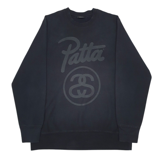 Stussy Patta Collab Crewneck Cotton Sweatshirt Jumper Mens L