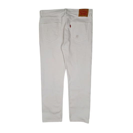 LEVIS 502 Jeans Regular Taper Fit White Denim Trousers Mens W34 L30