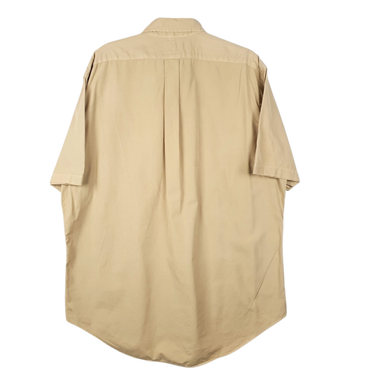 RALPH LAUREN Brown Shirt Classic Fit Short Sleeve Casual Cotton Mens L