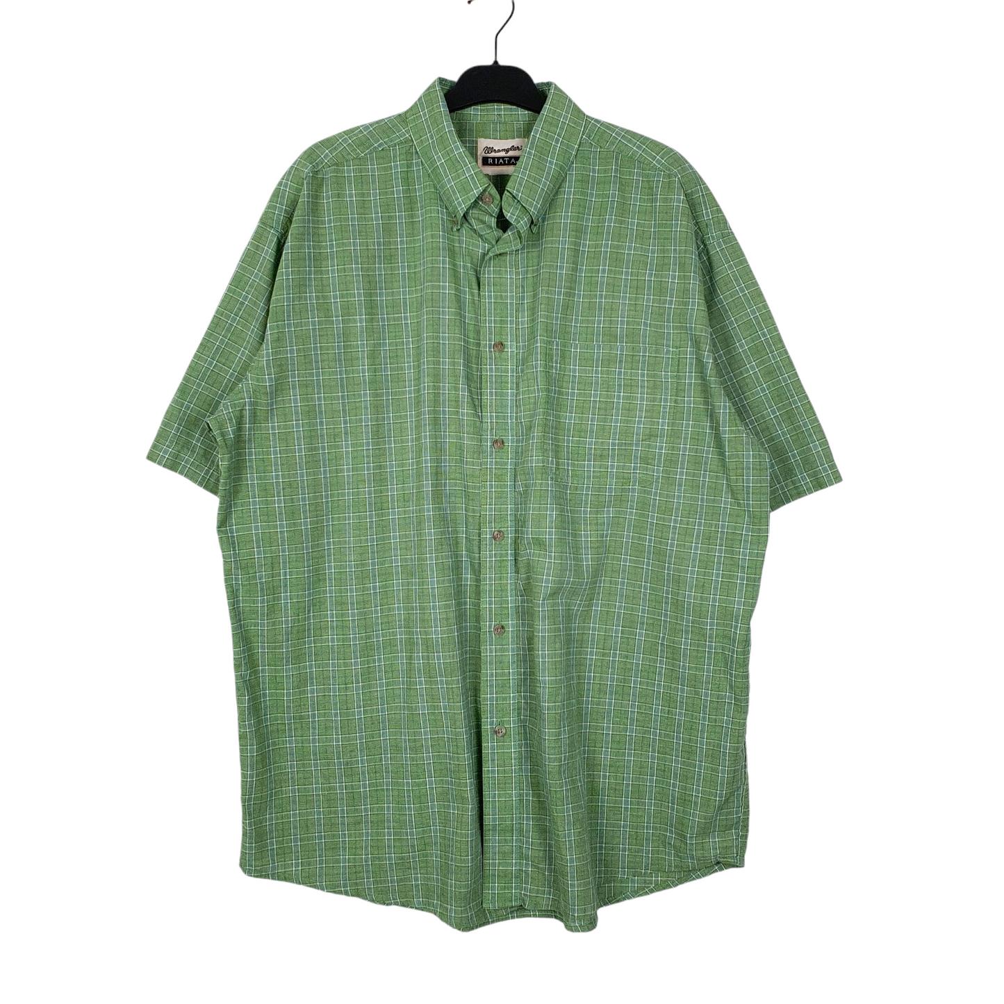 Wrangler Riata Short Sleeve Regular Fit Check Cotton Blend Shirt Mens XL