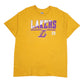 NBA Yellow T Shirt Tee Los Angeles Lakers Lebron James Short Sleeve Cotton Blend Mens XL