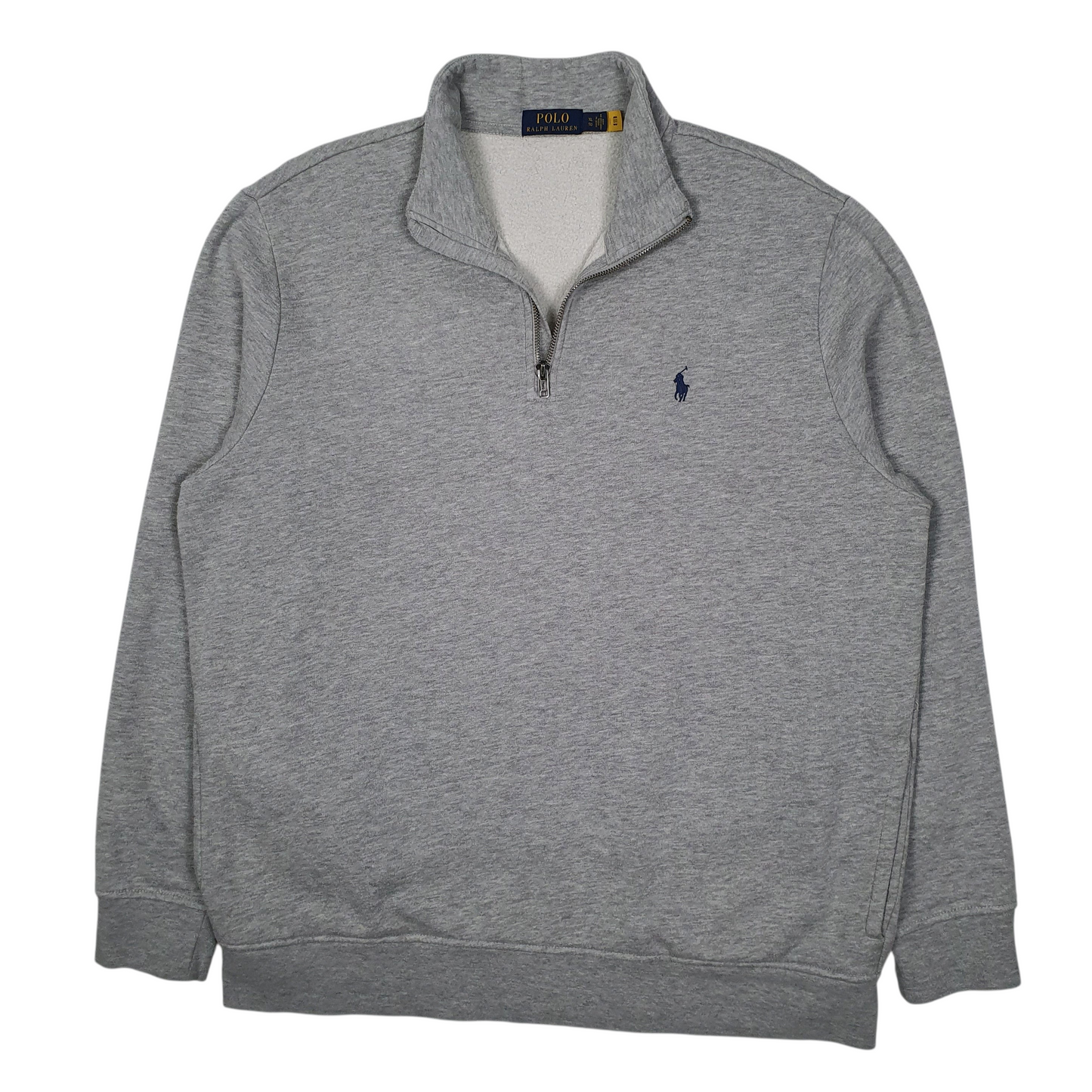 POLO RALPH LAUREN Quarter Zip Cotton Jumper Sweatshirt Mens XL