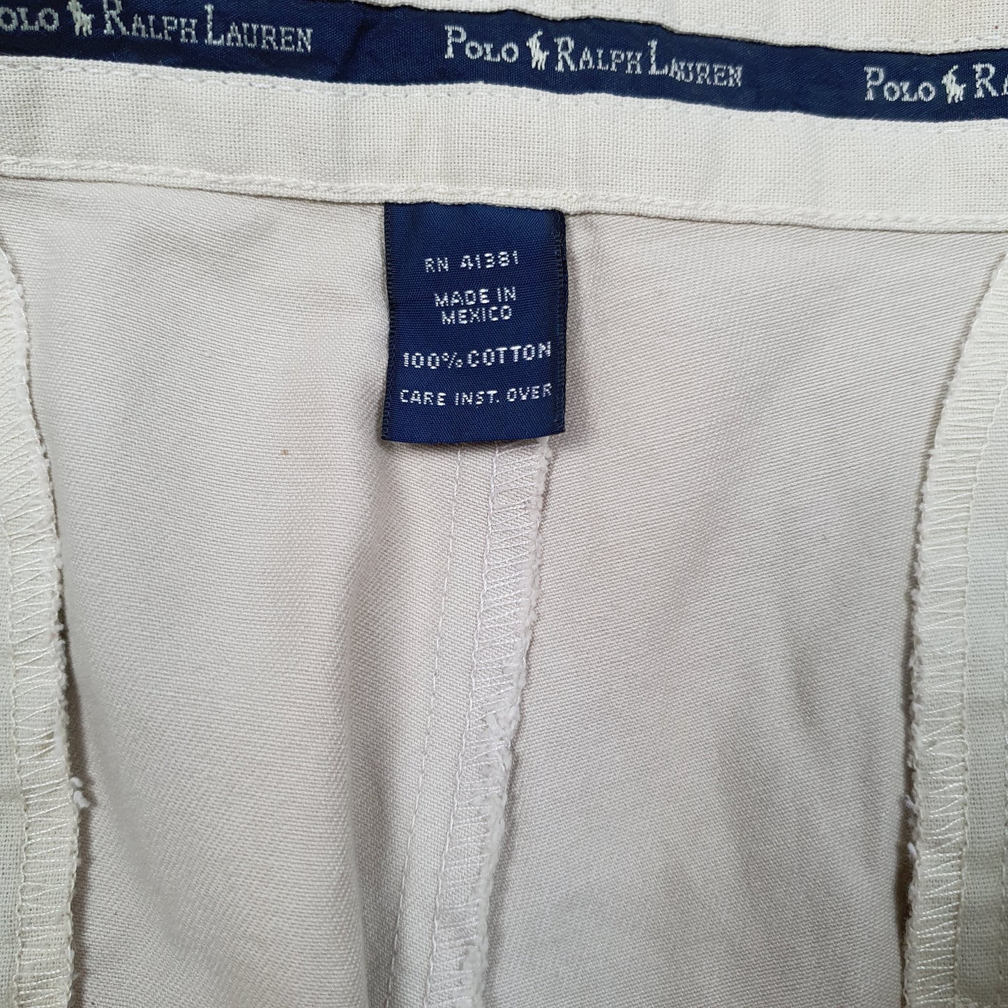 POLO RALPH LAUREN Chino Trousers Hammond Pant Vintage 90s Cream Mens W31 L30