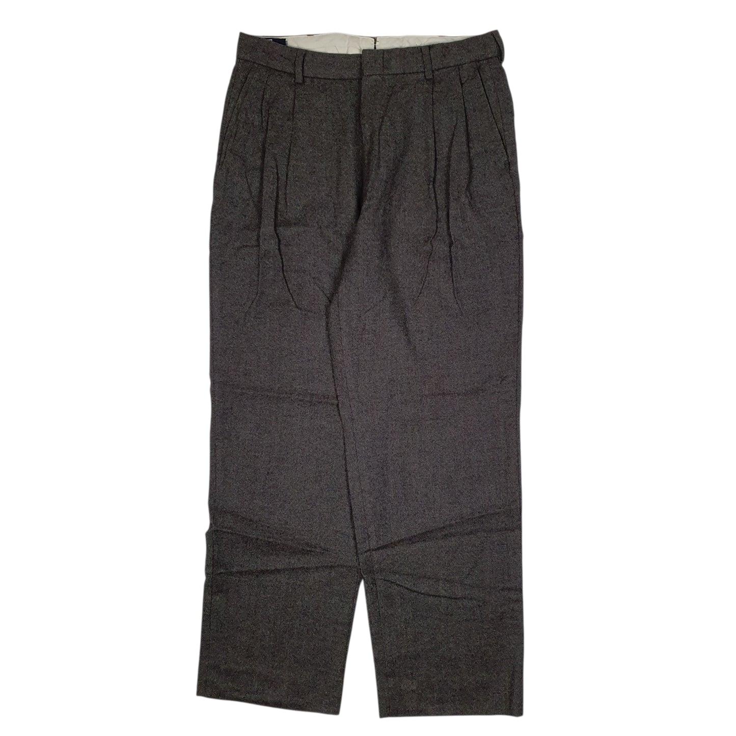POLO RALPH LAUREN Wool Formal Pleated Trousers Grey Mens W33 L31