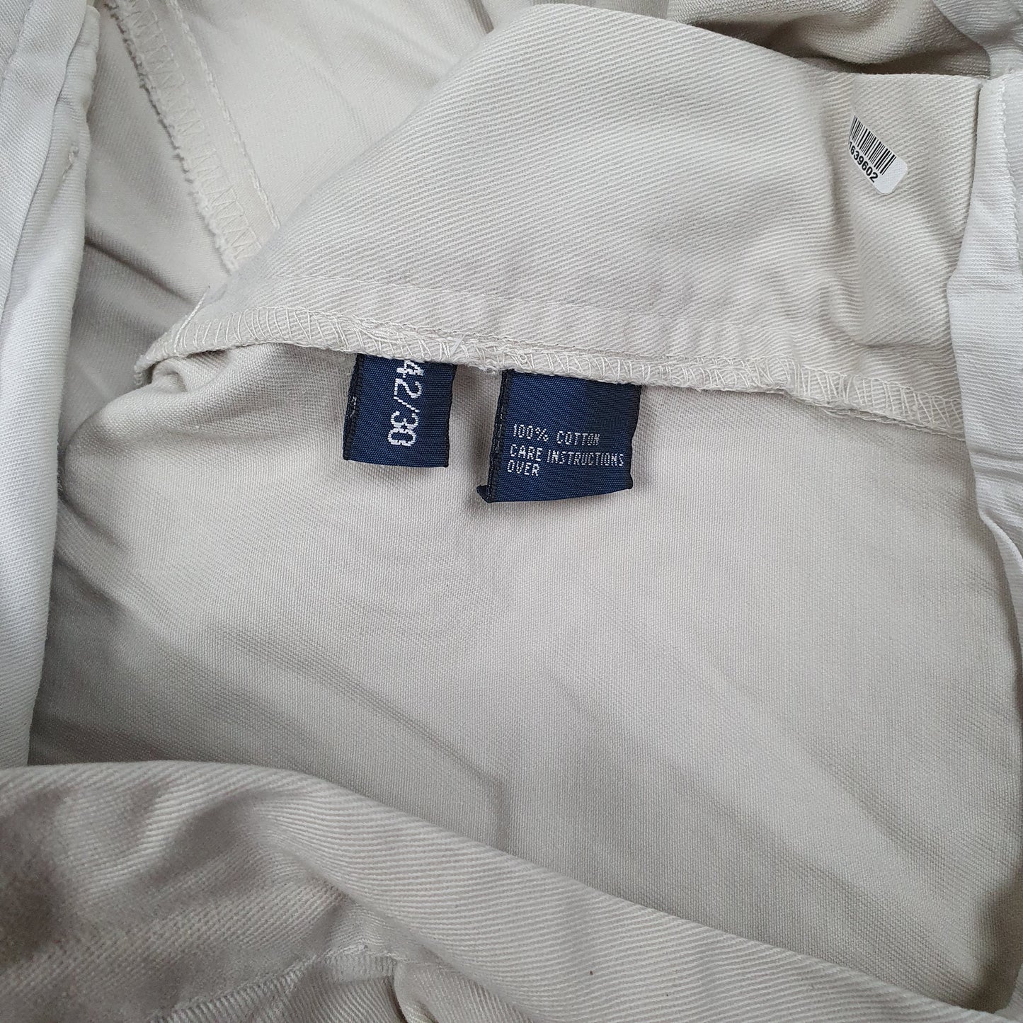POLO RALPH LAUREN Hammond Pant Pleated Chino Trousers Cream Men W42 L30