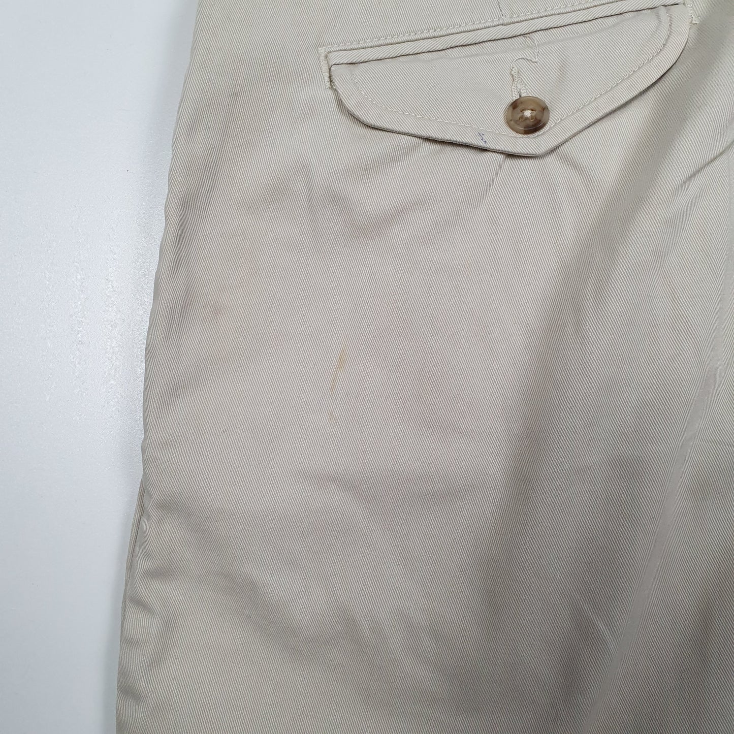 POLO RALPH LAUREN Hammond Pant Pleated Chino Trousers Cream Men W42 L30