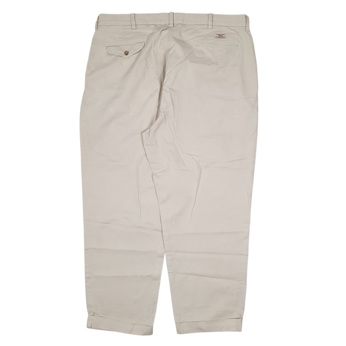 POLO RALPH LAUREN Hammond Pant Pleated Chino Trousers Cream Men W42 L30