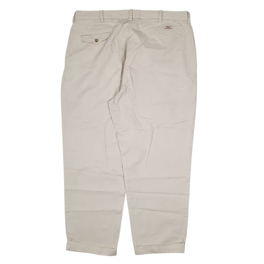 POLO RALPH LAUREN Hammond Pant Pleated Chino Trousers Cream Men W42 L30