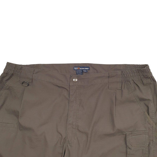 Mens 5.11 Tactical Khaki Cargo Cotton Blend  Trousers Mens W42 L32